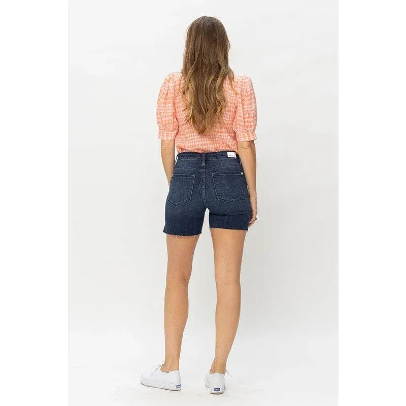 Mid-Length Cutoff Denim Shorts