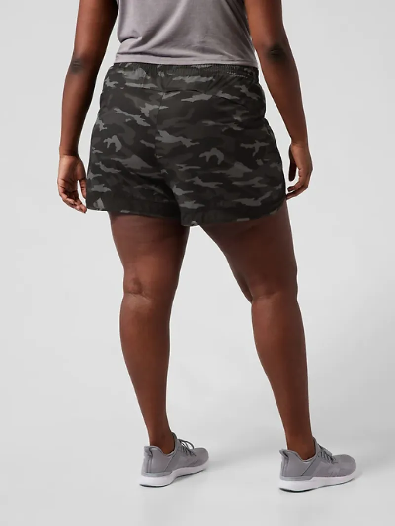 Black Patterned Athletic Shorts For Edgy Active Style