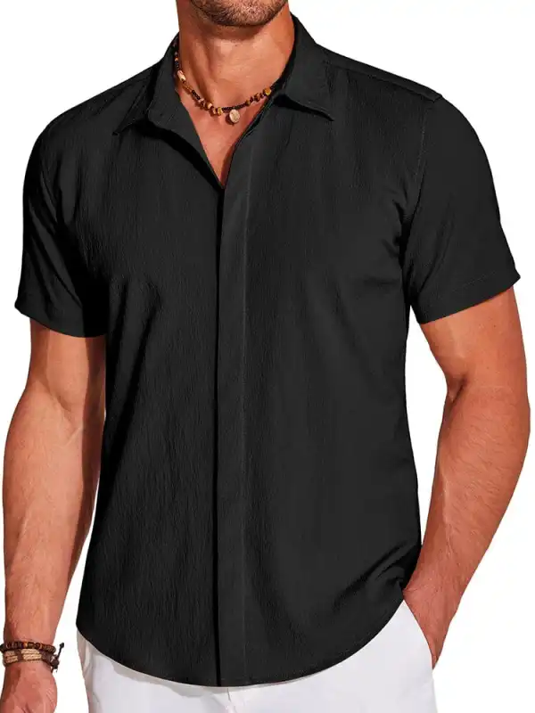 Casual Wrinkle Free Textured Shirt