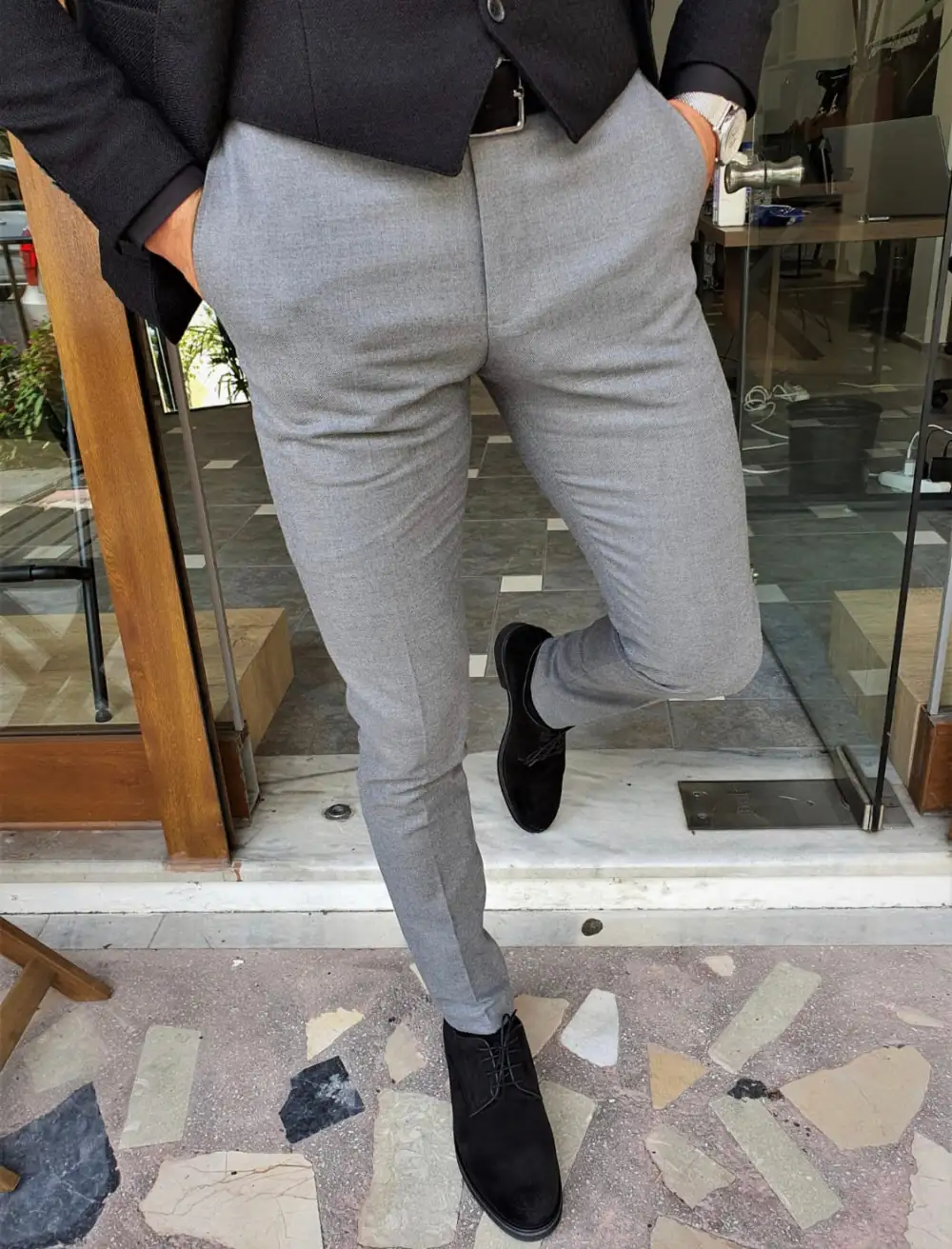 Modern Urban Slim Fit Refined Tailored Trousers