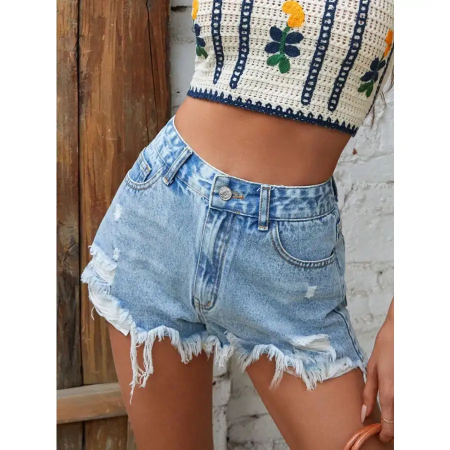 Modern Raw Hem Denim Shorts