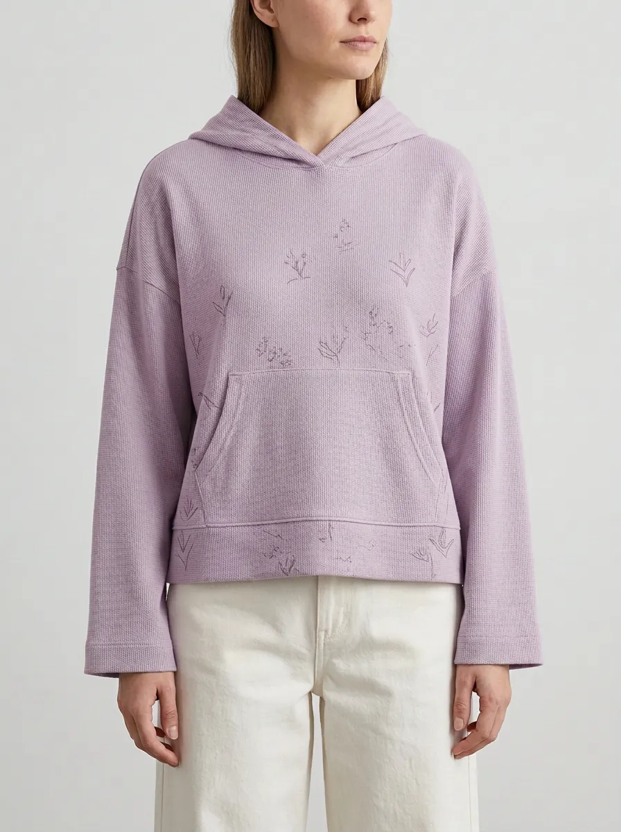 Women's Botanical Line Art Nature Inspired Graphic Hoodie