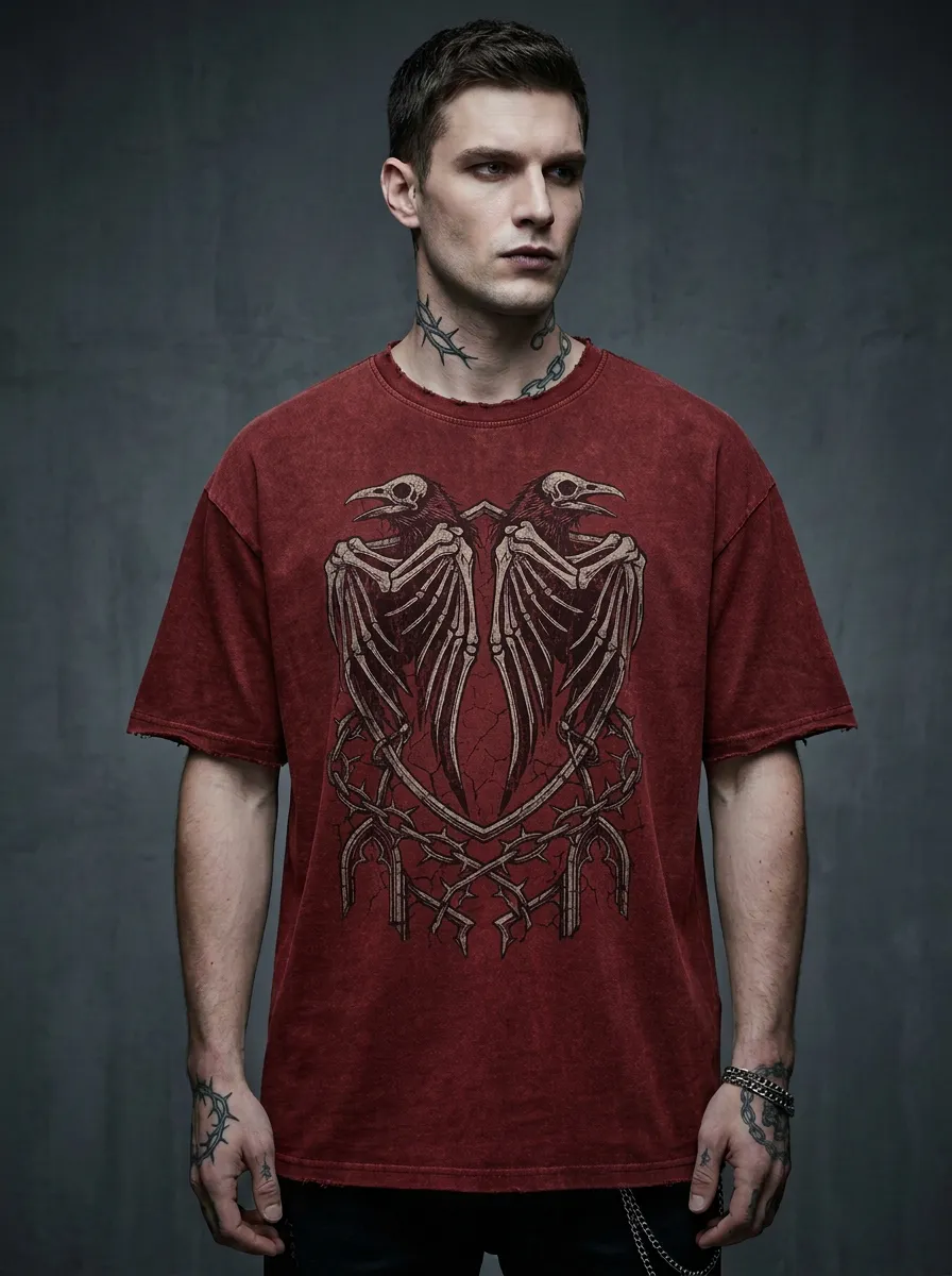 Statement Raven Thorn Edit Men's Gothic T-Shirt