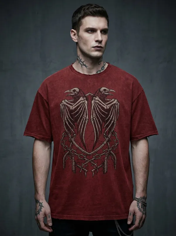 Statement Raven Thorn Edit Men's Gothic T-Shirt