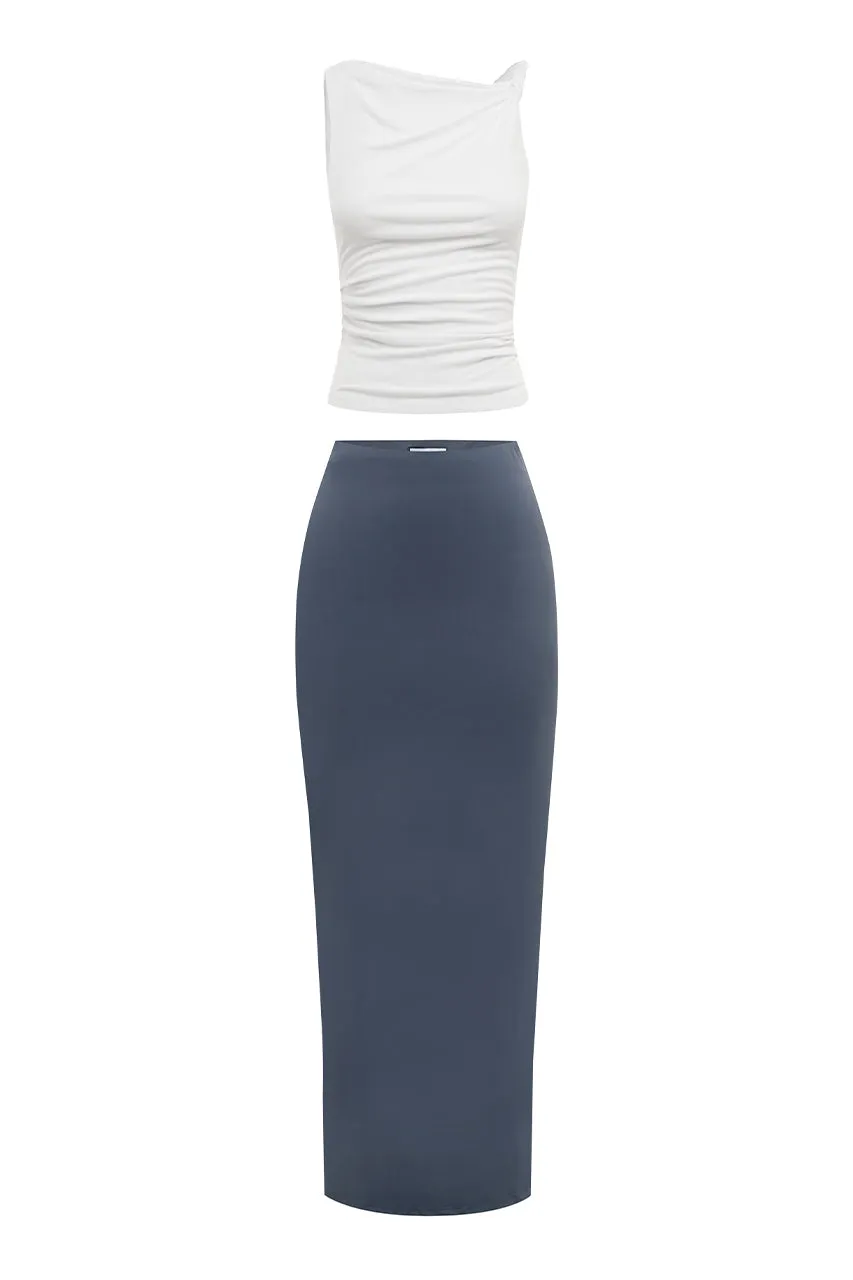 One Shoulder Sleeveless Fitted Crop Top