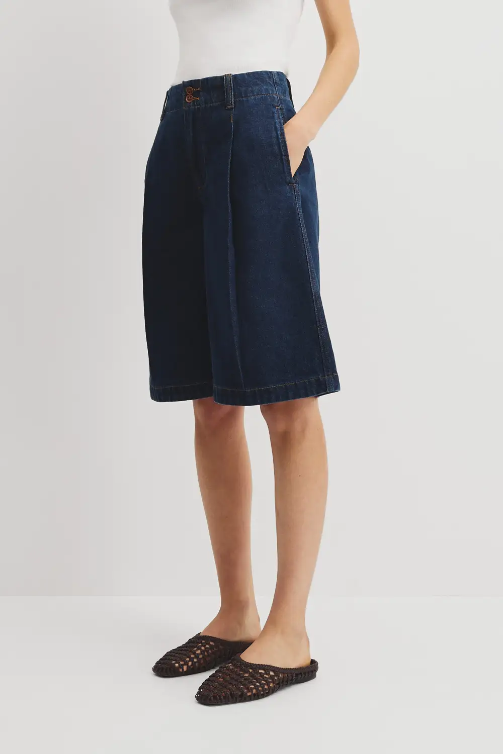 Women's Textured Denim Shorts