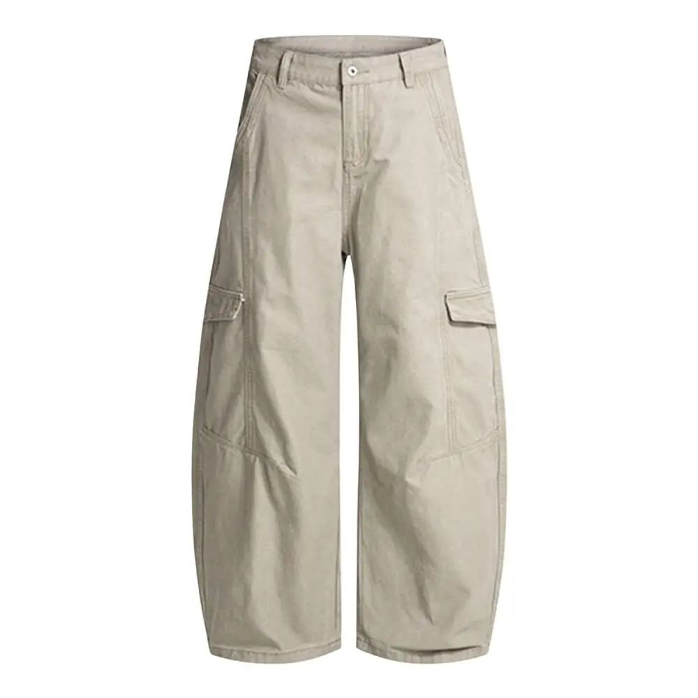 Washed Wide Leg Men's Casual Pants