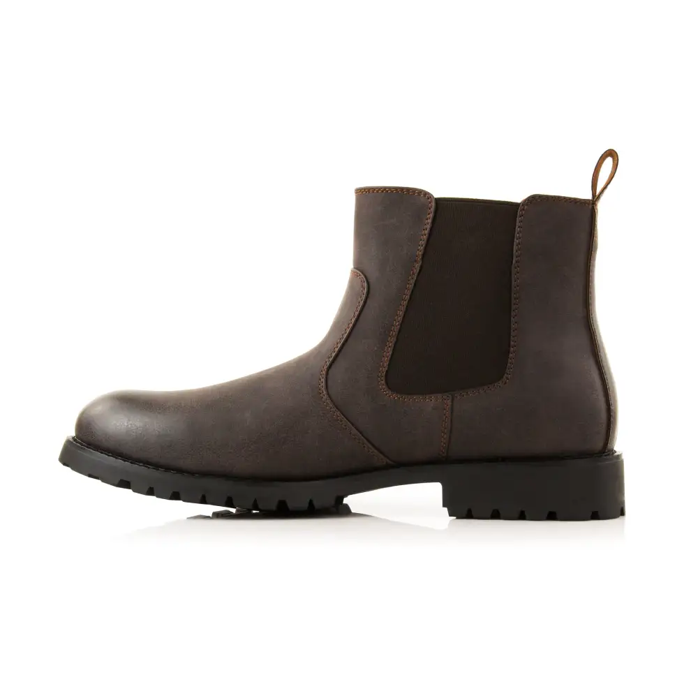 Modern Faux-Leather Slip-On Elastic-Side Chelsea Boots
