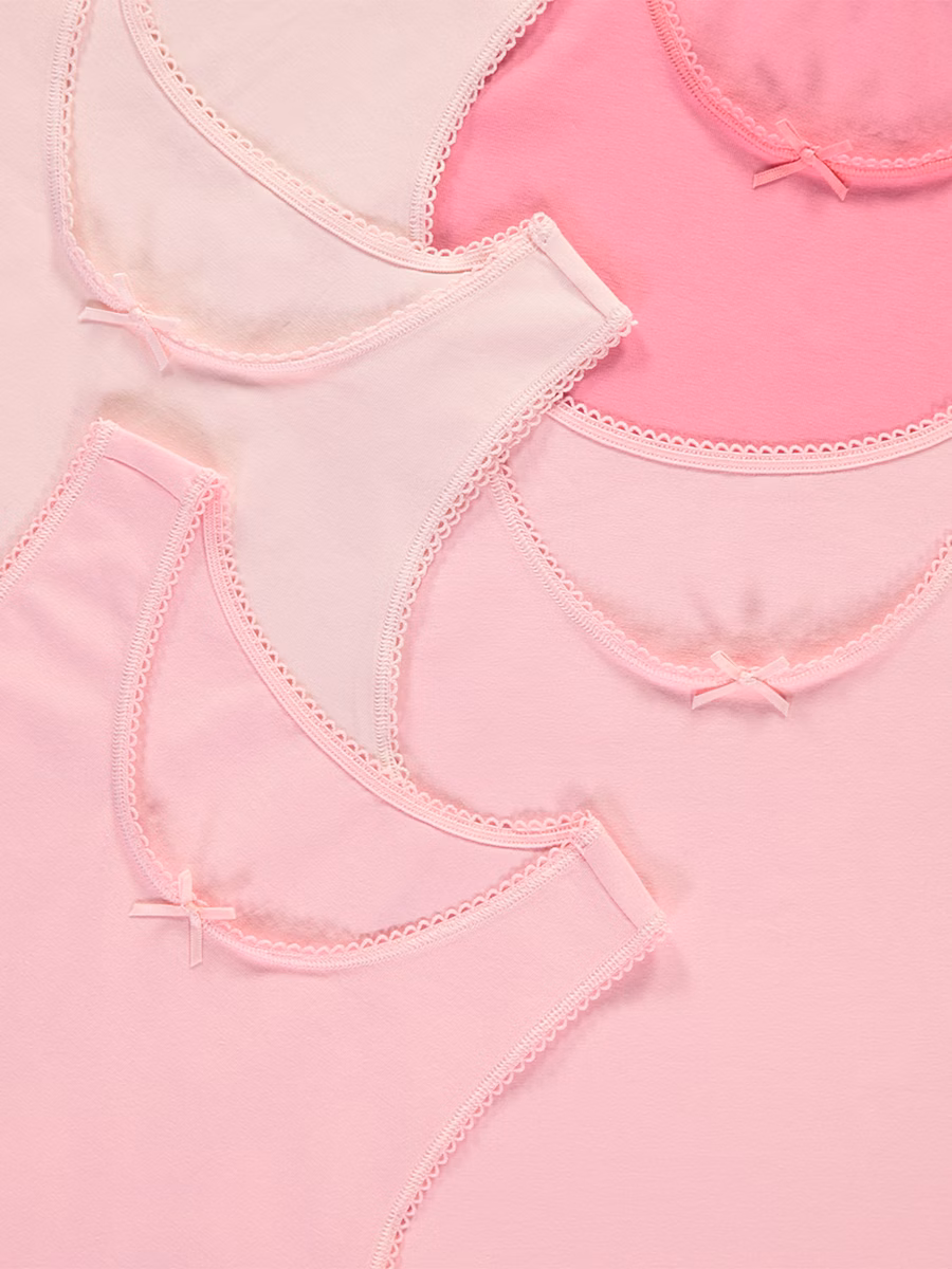Pink Cotton Vests 5 Pack detail 1