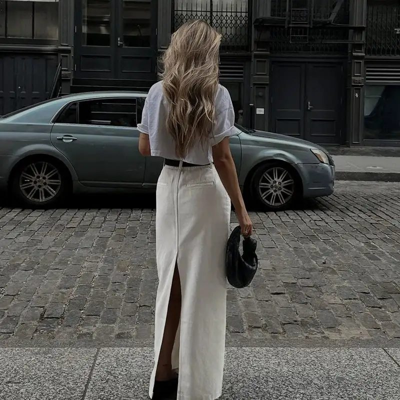 Slit High Rise Maxi Skirt