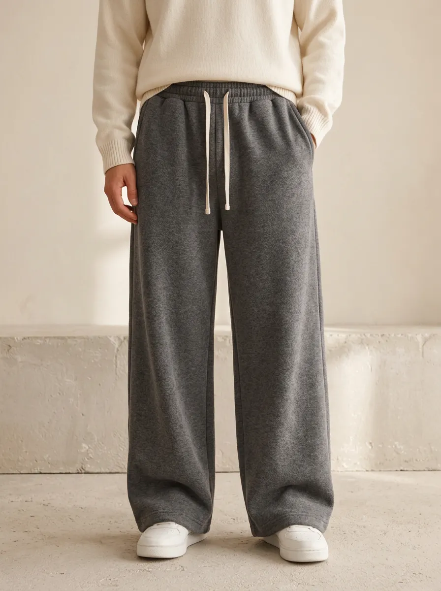 Unisex Urban Drawstring Wide-Leg Sweatpants