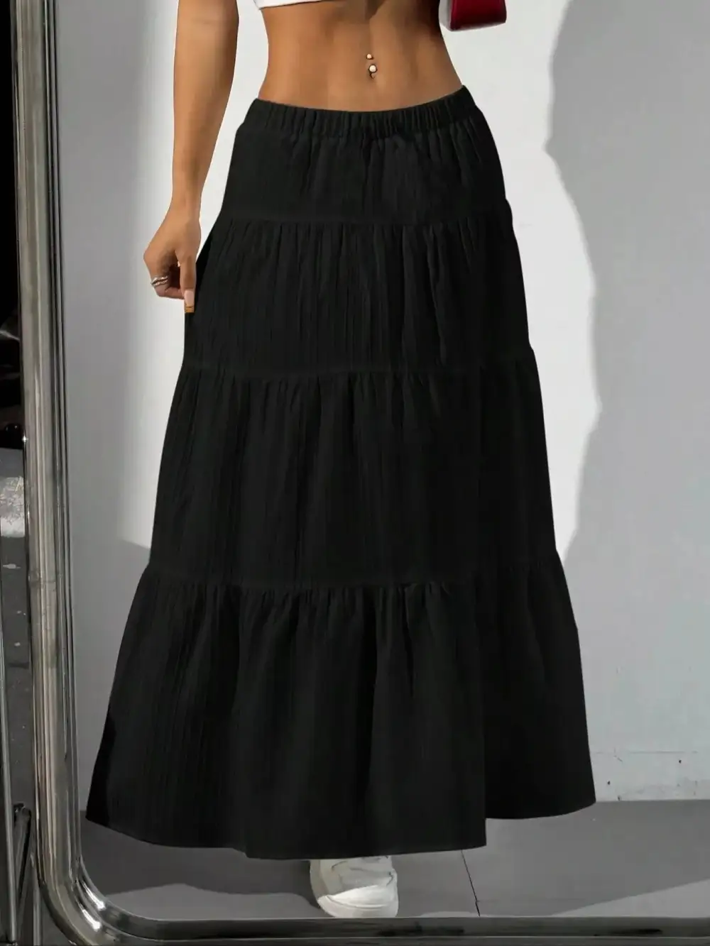 Classic Flowy Tiered Maxi Skirt