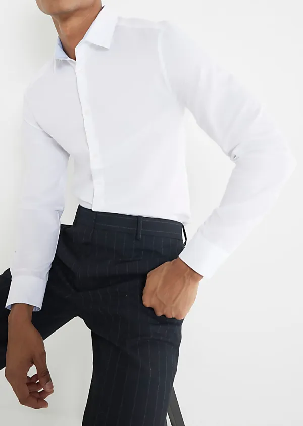 Men's Business Quality White Long Sleeve Shirt