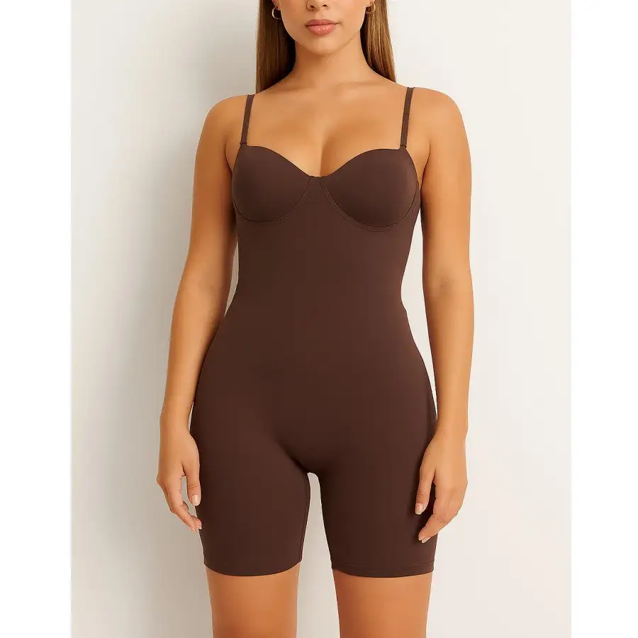 Seamless Romper with Built-in Bra