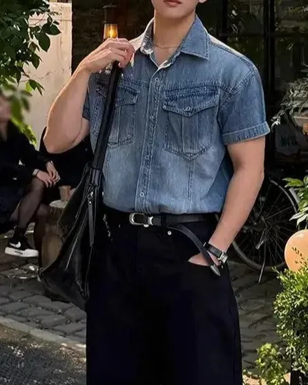 Faded Flap Pocket Denim Shirt