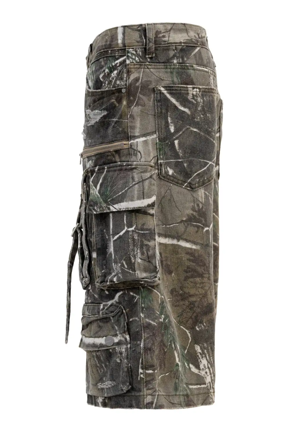 Men's Utility Camo Print Baggy Cargo Shorts
