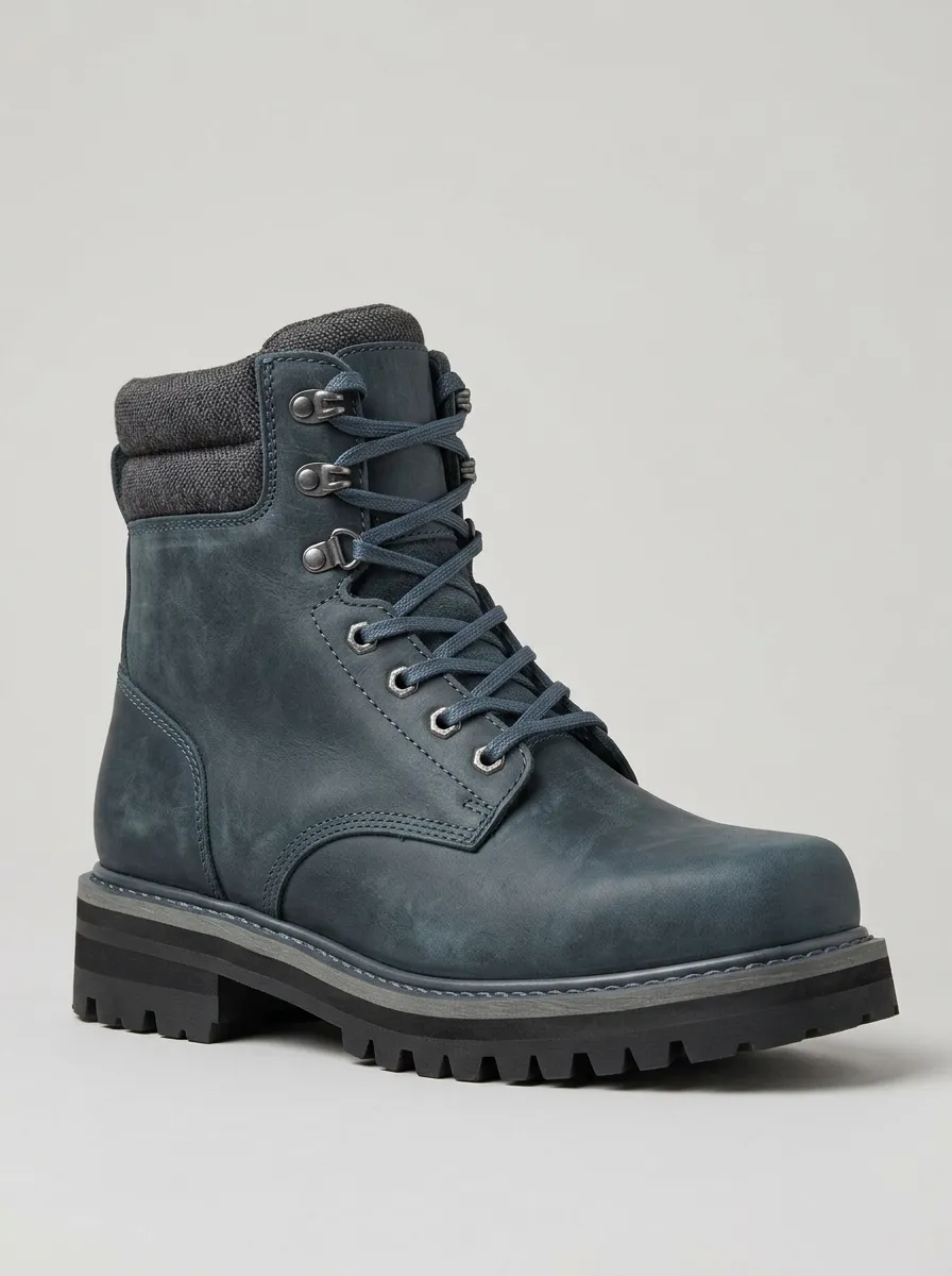 Men's Speed-Hook Leather Lace-Up Work Boots