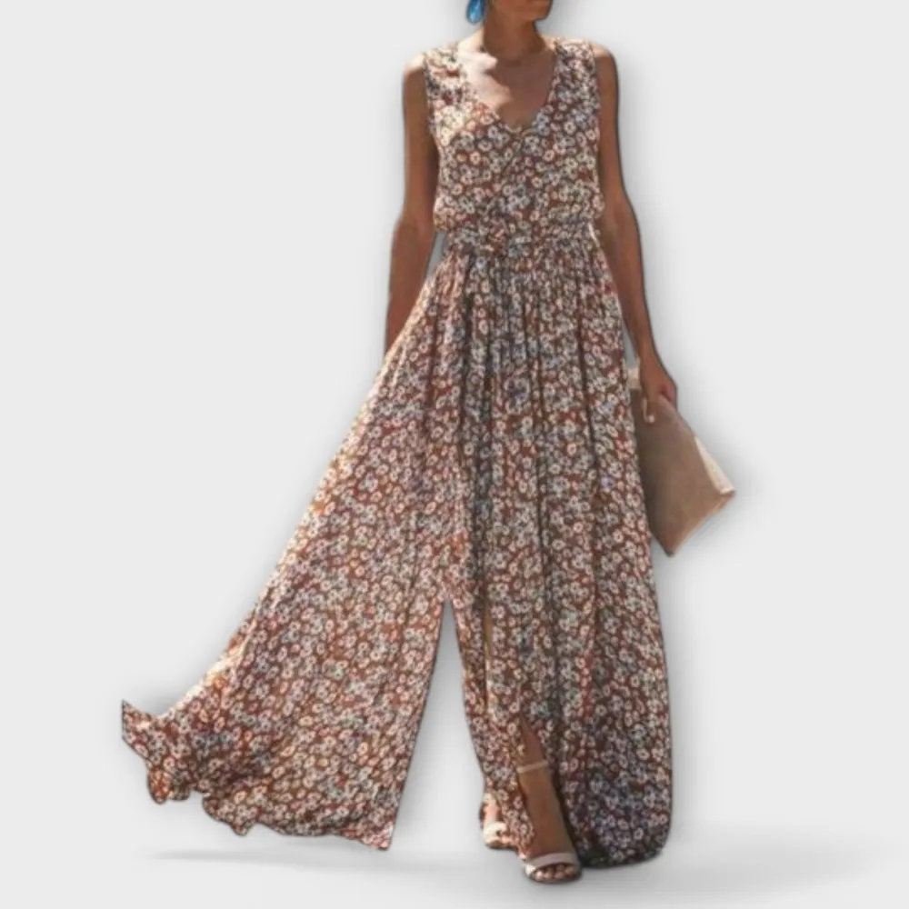 Floral Sleeveless Boho Maxi Dress
