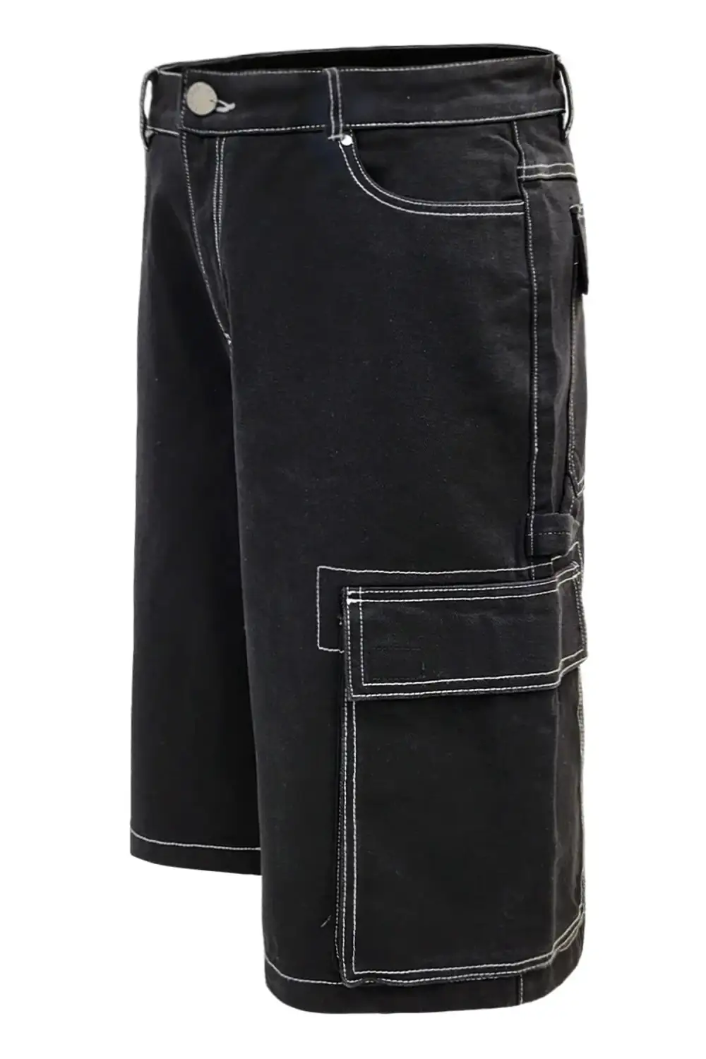 Men's Contrast Stitch Baggy Cargo Shorts