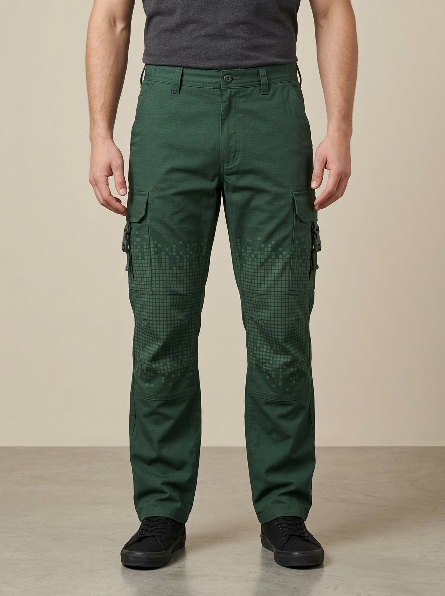 Unisex Pixel Grid Pattern Tactical Cargo Pants