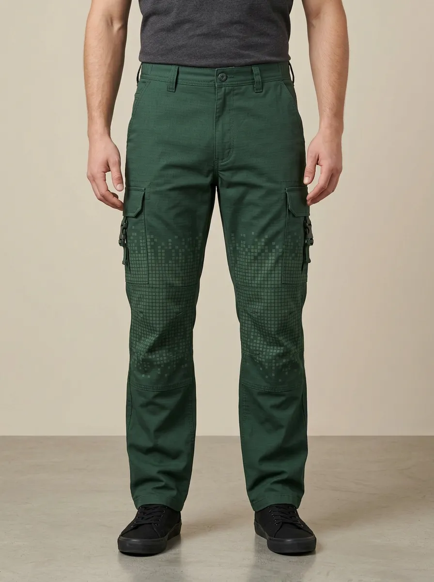 Unisex Pixel Grid Pattern Tactical Cargo Pants