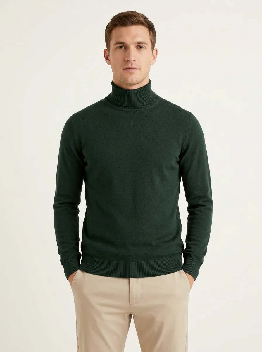 Men's Relaxed Weekend Ribbed Knit Turtleneck Sweater