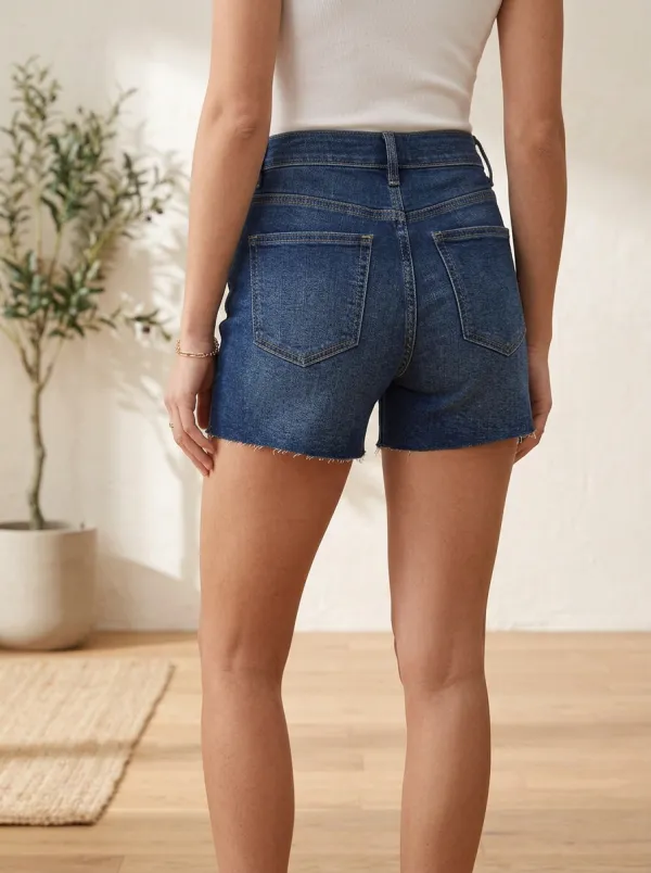 Women's Classic Casual Summer High-Waisted Raw Hem Loose Denim Shorts