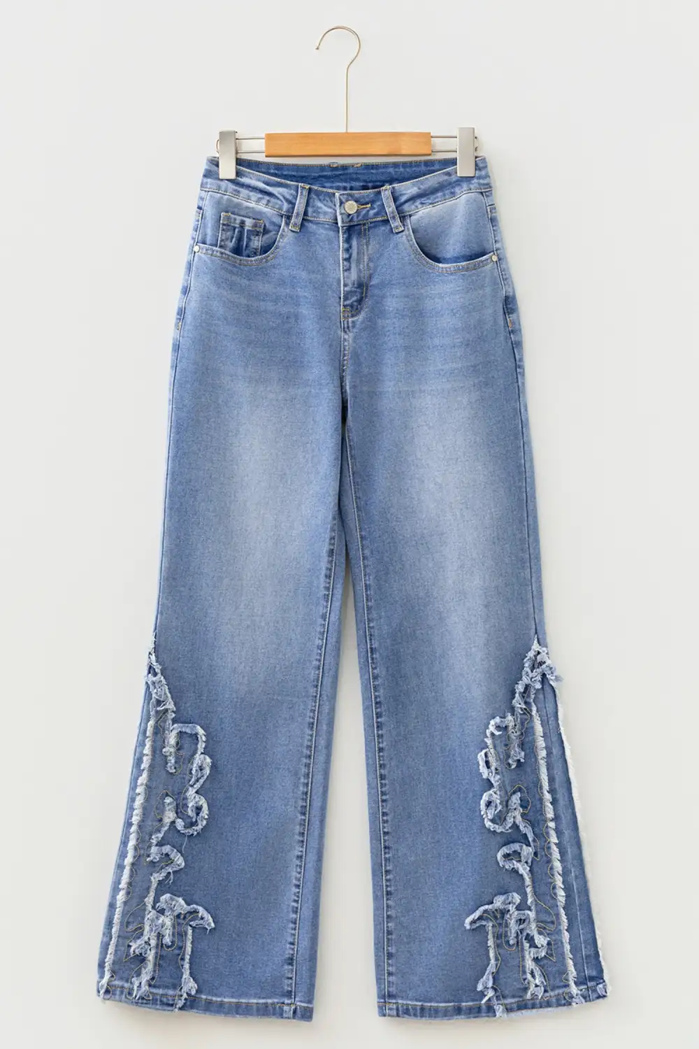 Embroidered Flared Casual Jeans