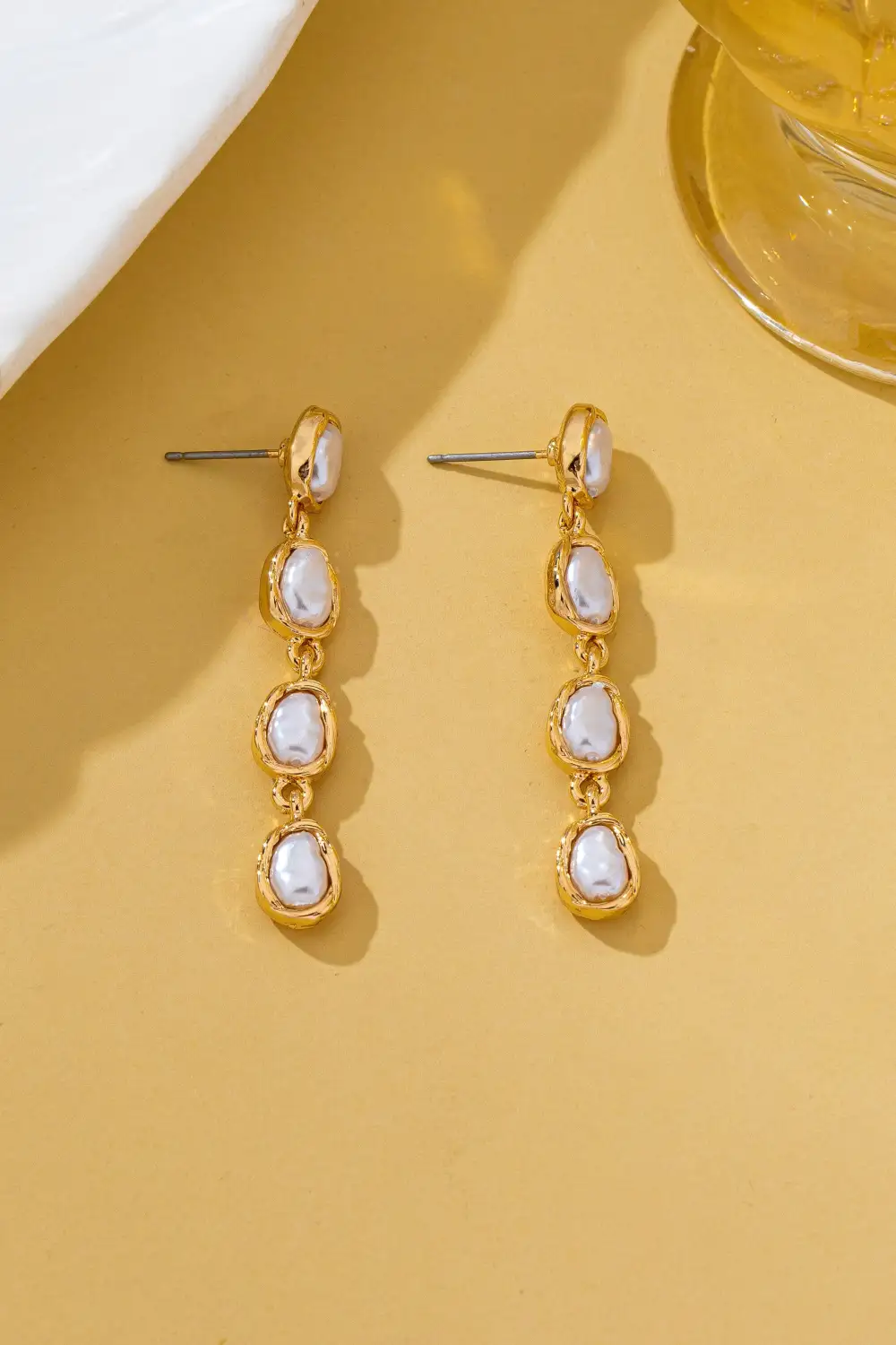 Organic Baroque Pearl Linear Drop