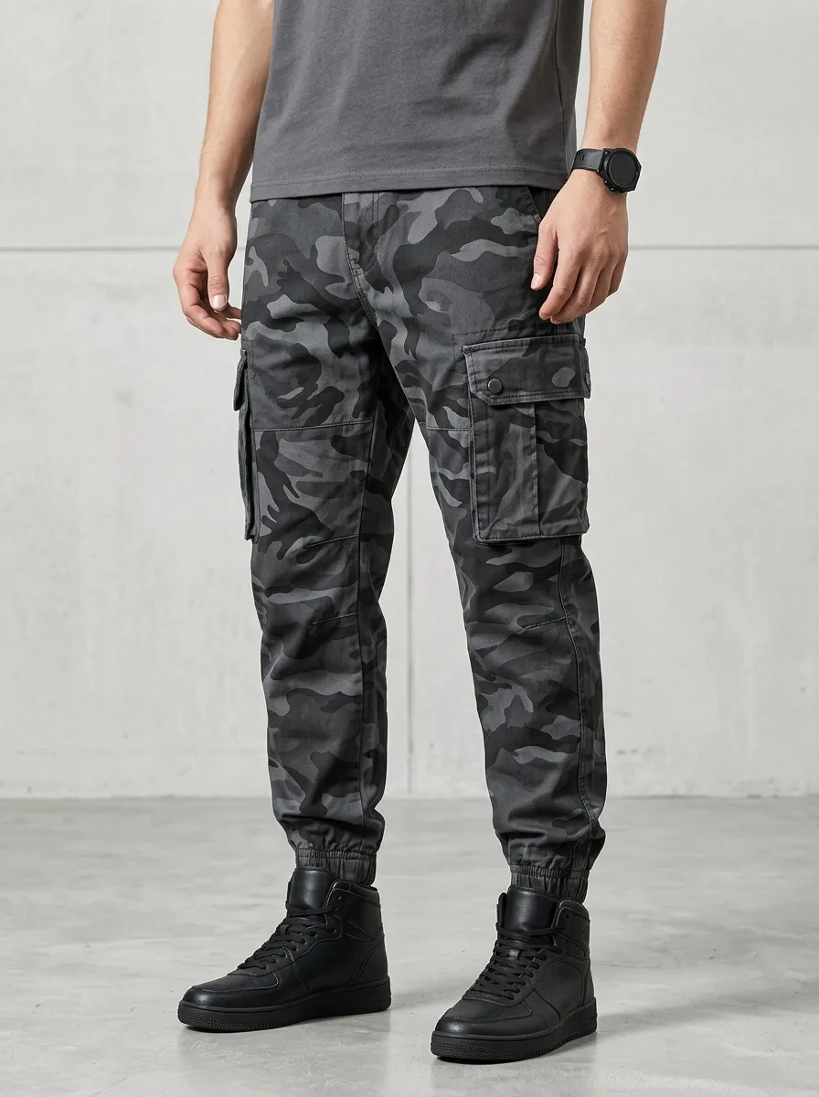 Rugged-Casual Camouflage Cargo Pants