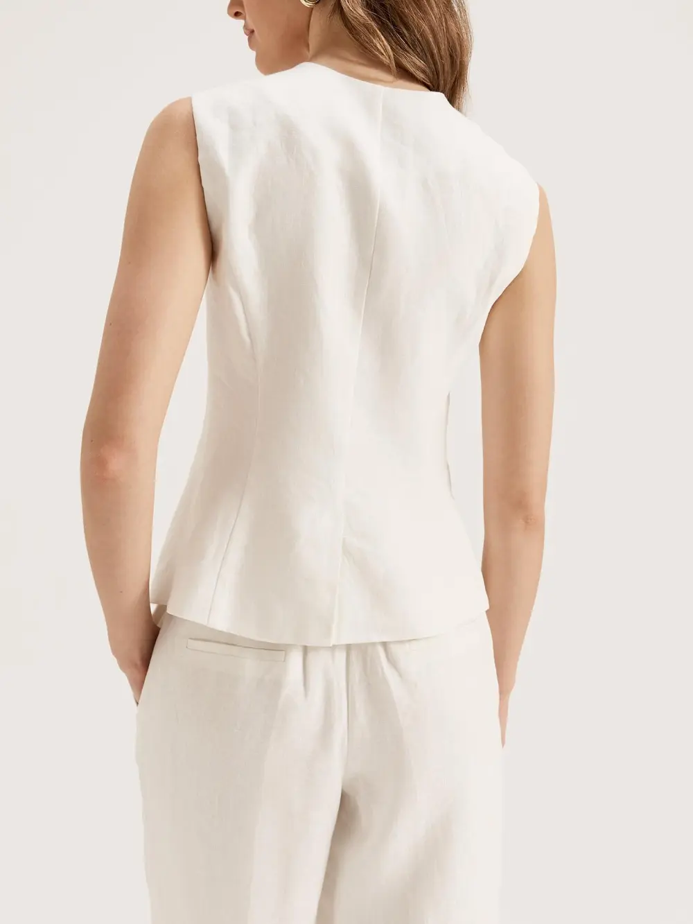 V-neckline Button Front Vest