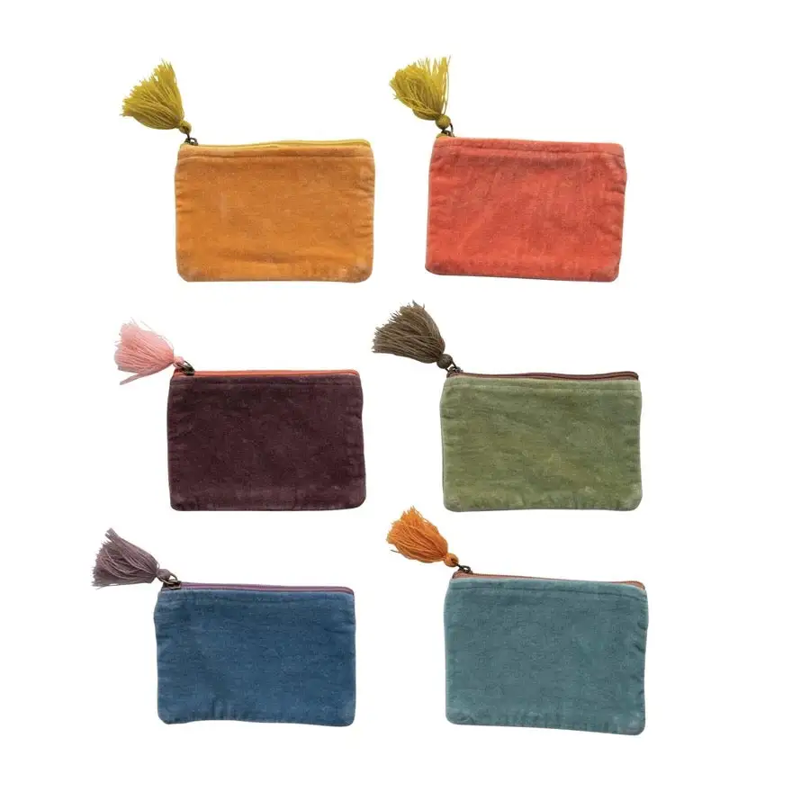 Zip Cotton Blend Clutch Bag