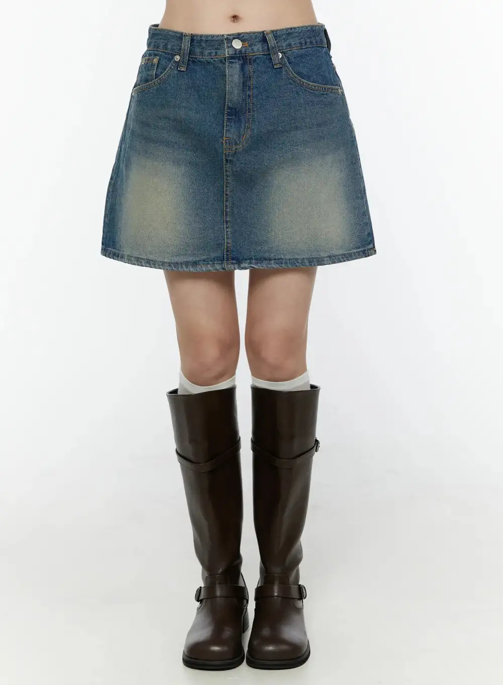 Vintage A-Line Denim Mini Skirt