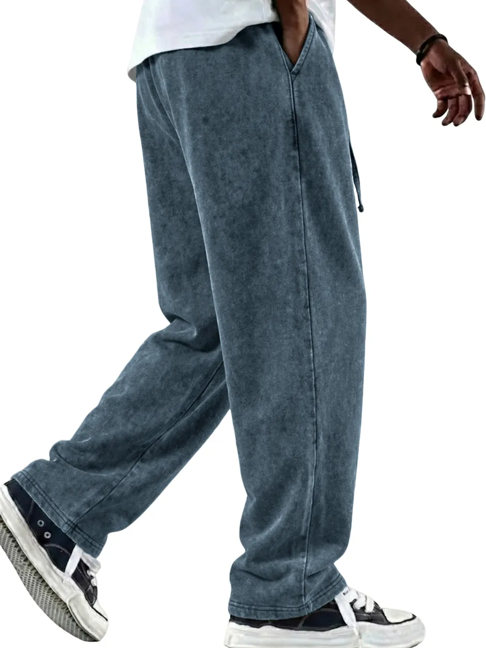 Garment Washed Drawstring Pants