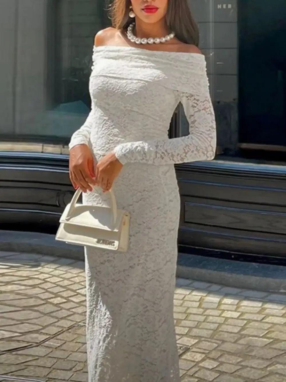Relaxed Shape Lace Maxi Dress