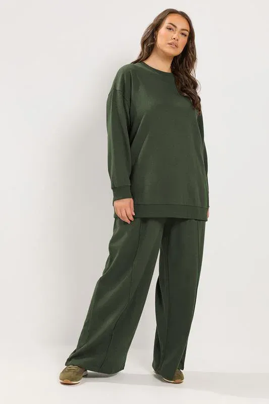 Khaki Green Sweatshirt & Jogger Set