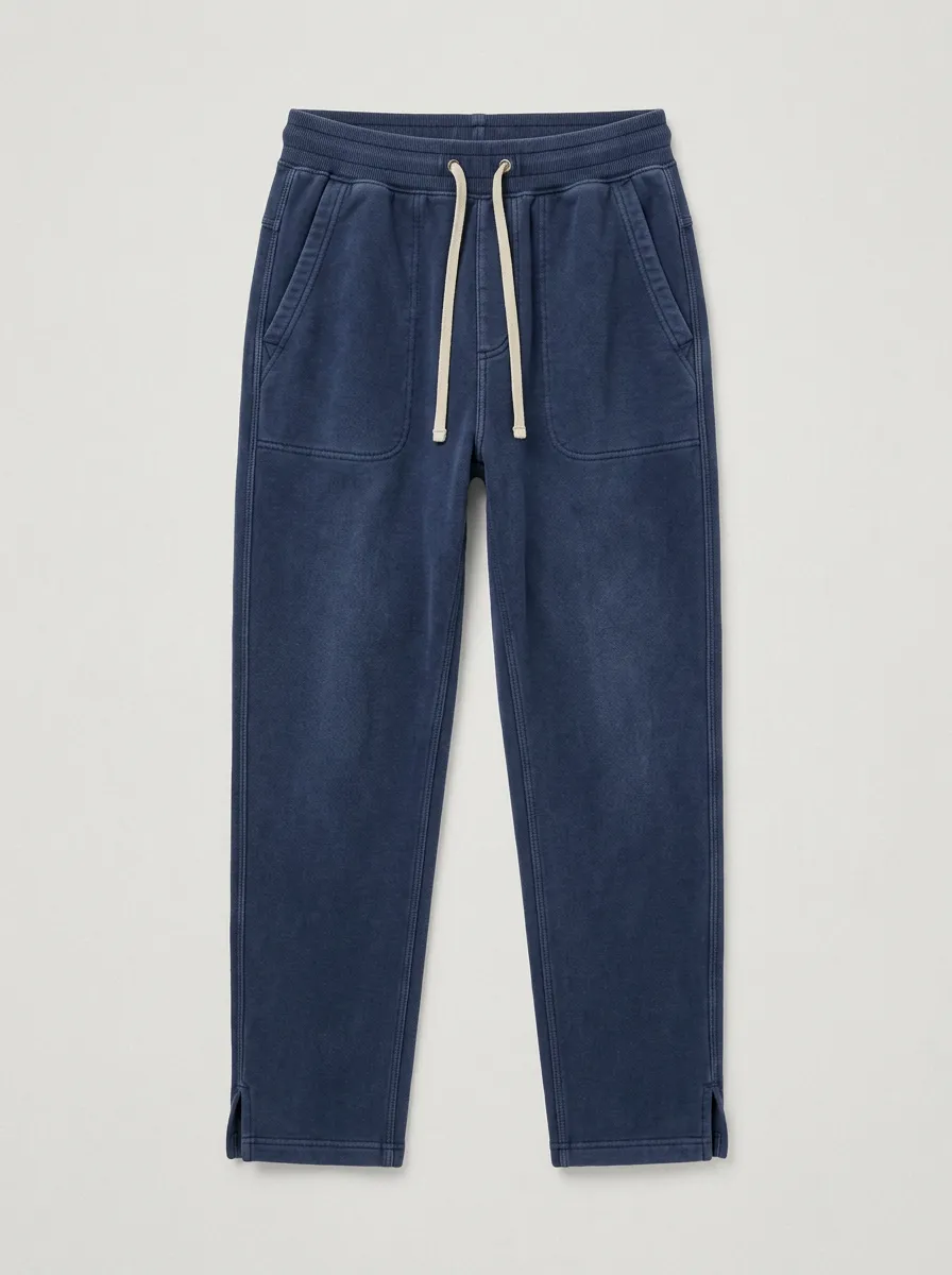 Unisex Casual Lounge Navy Blue Drawstring Jogger Pants