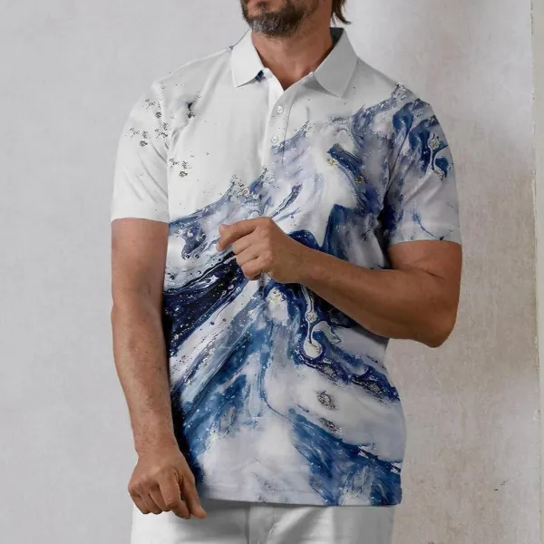 Easygoing Short Sleeve Button Up Polo Shirt