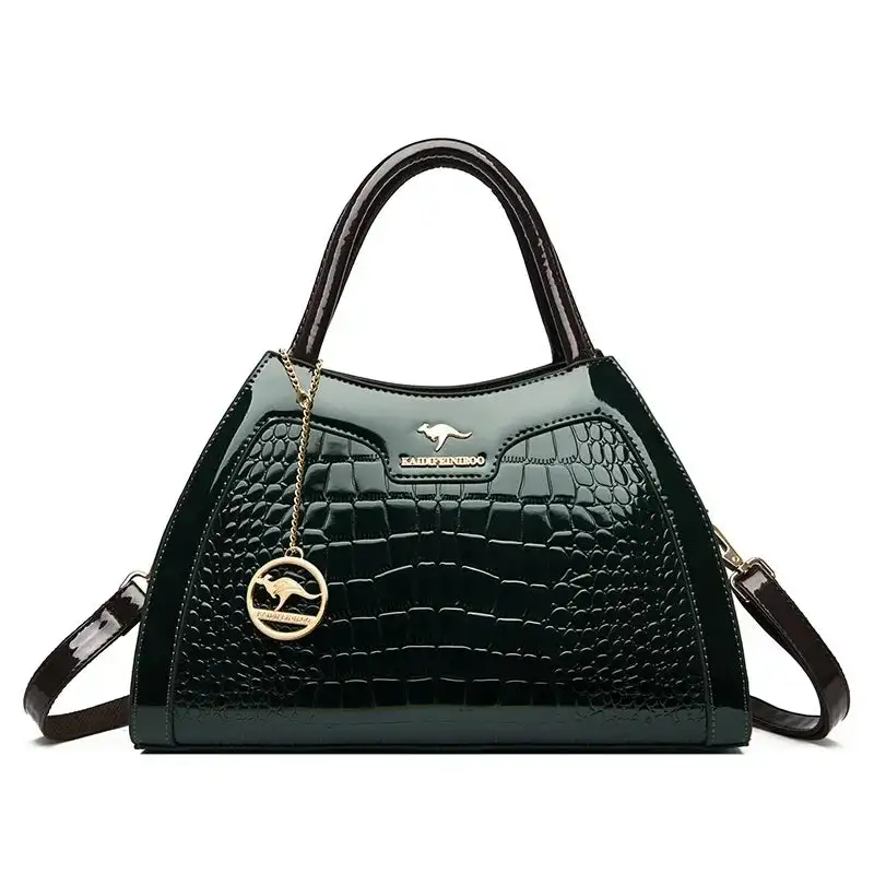 Sophisticated Edge: Crocodile-Pattern Designer Leather Handbag