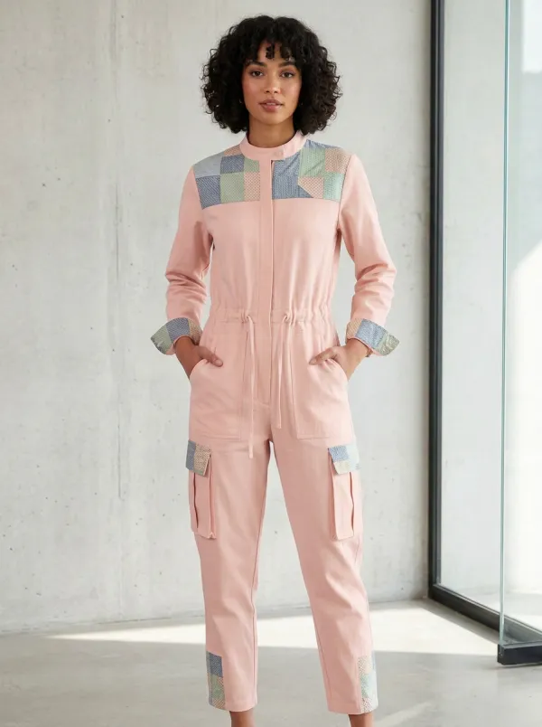 Women's Casual Patchwork Pattern Graphic Jumpsuit