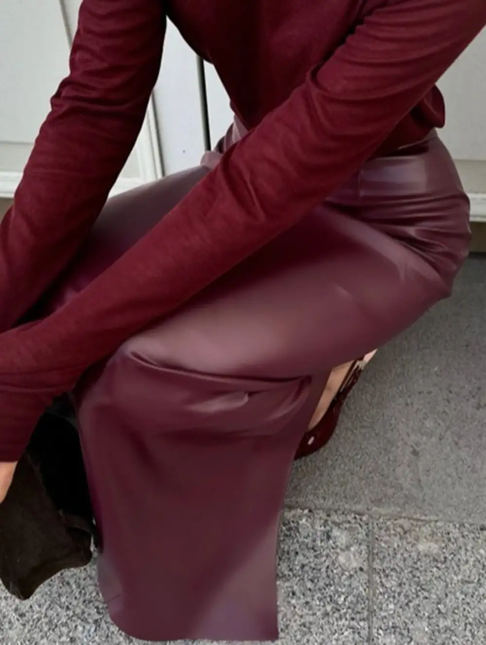 Faux Leather Pencil Skirt