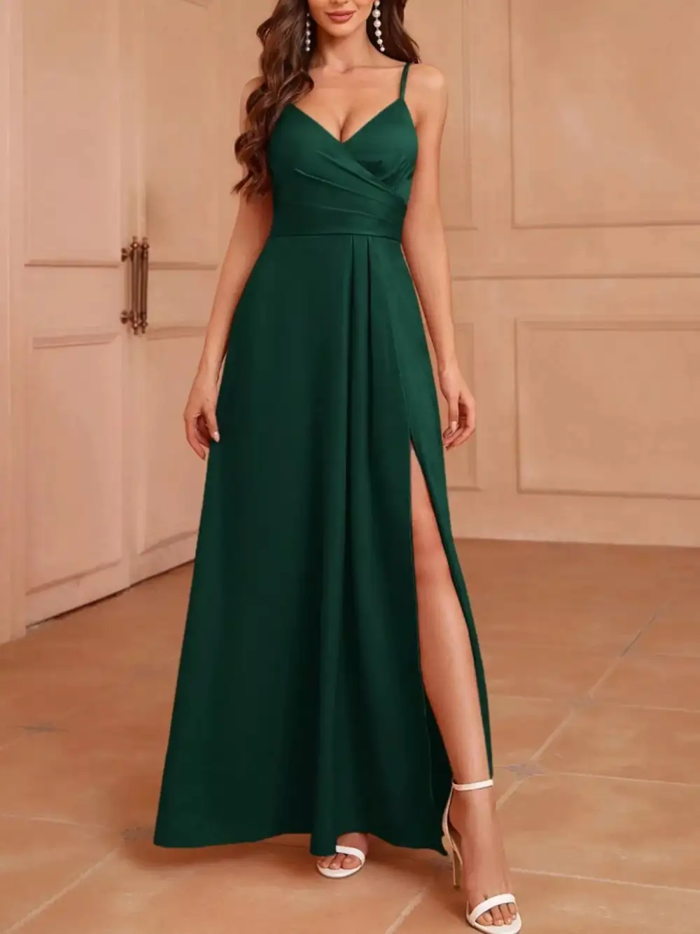 Classic Slit Spaghetti Strap Maxi Dress