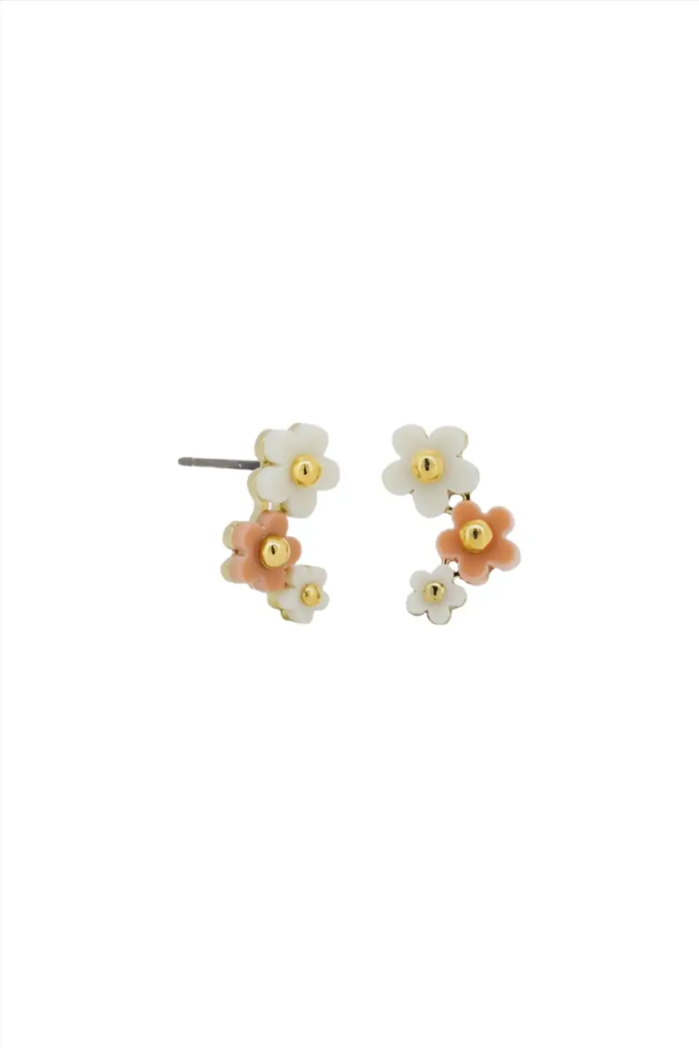 Trio Daisy Stud Earrings - Latte