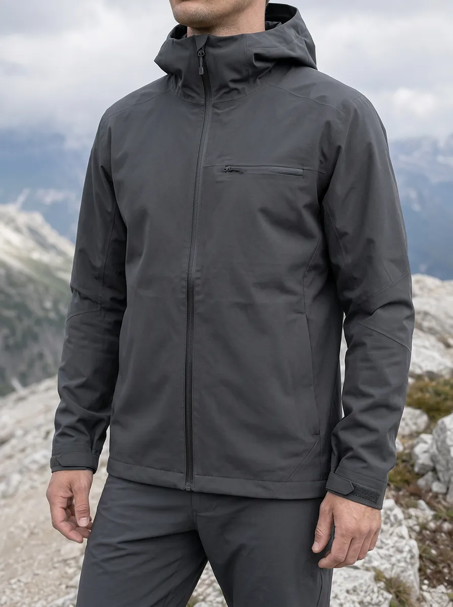 Men's Peak Hiking Mountain Peak Printed Hooded Jacket