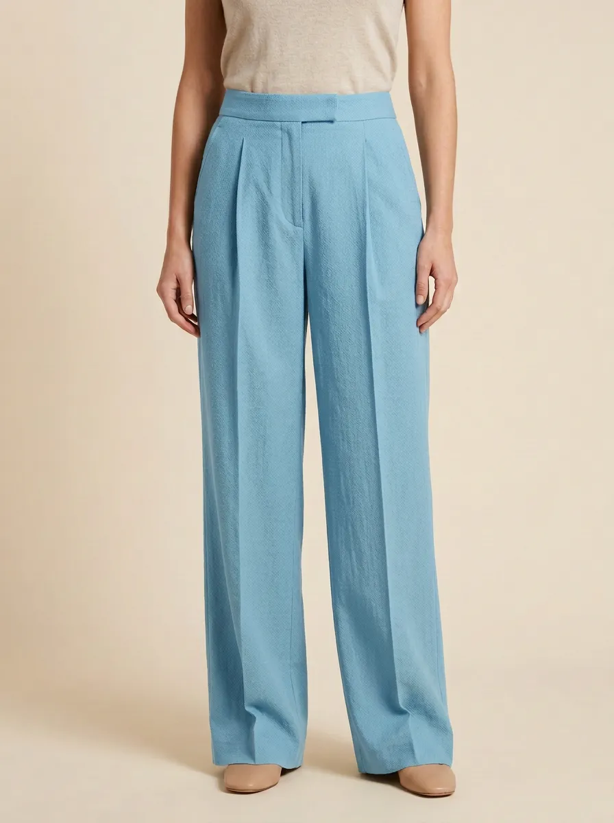 Everyday Casual Chic Pleated High Rise Wide Leg Trousers