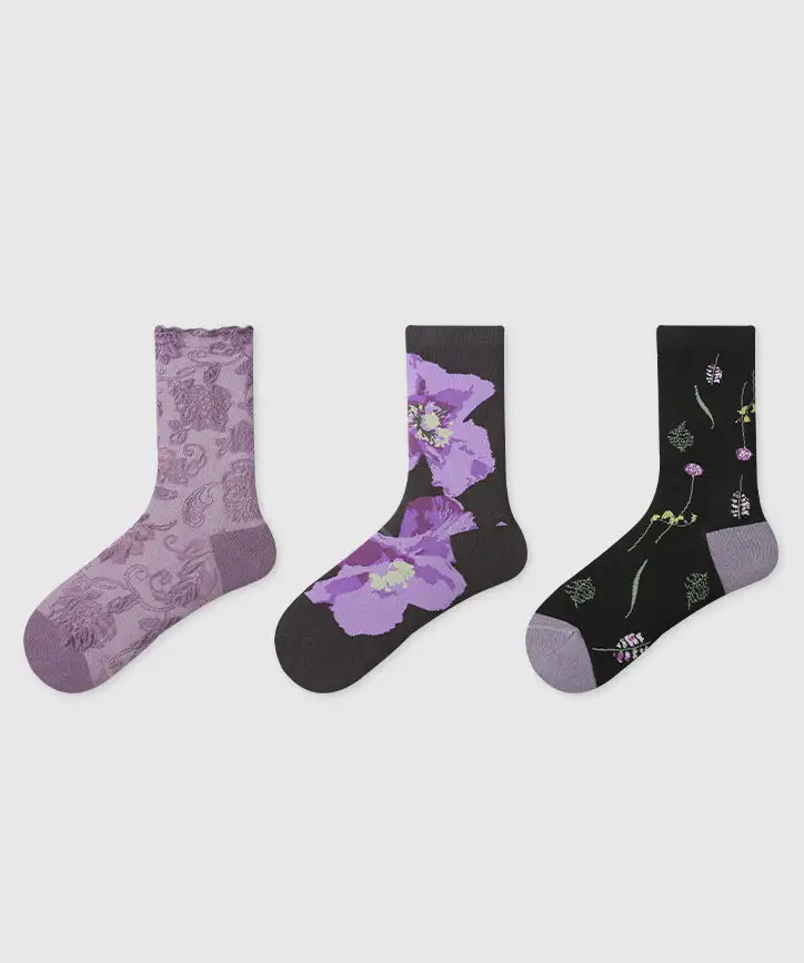 Versatile Jacquard Cotton Crew Socks