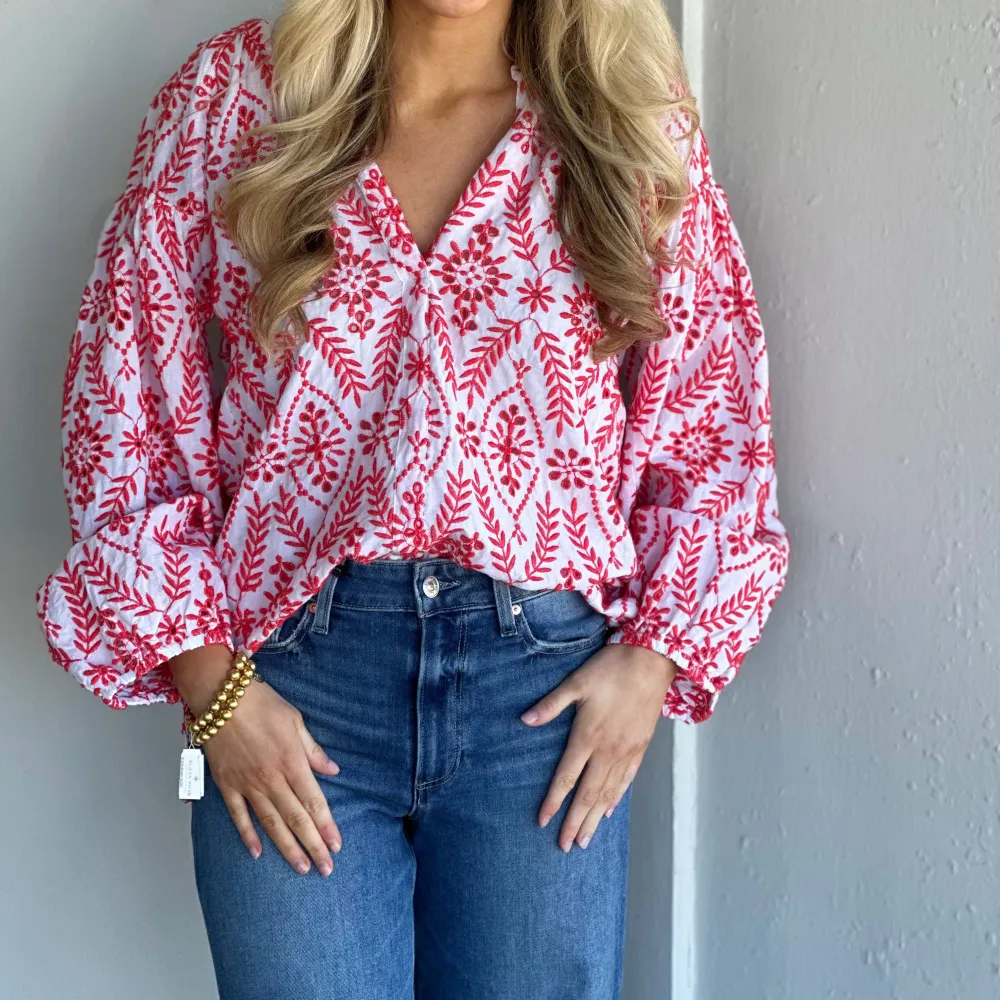 Relaxed Lace Detail Casual Shirt