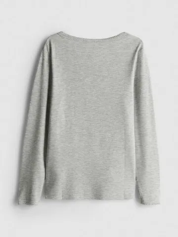 7-15yrs | Square Neck Long Sleeve T-Shirt
