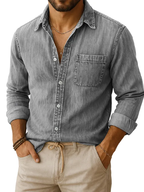 Relaxed Long Sleeve Pocket Shirt
