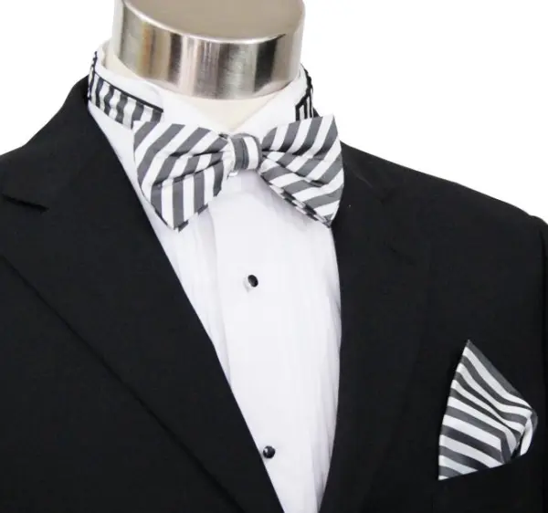 Tasteful Striped Silk Bow Tie